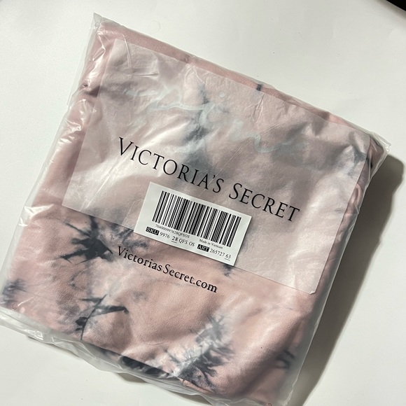 PINK Victoria's Secret XL Pink Marble Tye-Dye Logo Canvas Tote Bag - Picture 15 of 15